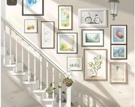 A Gallery Wall Stair case landing